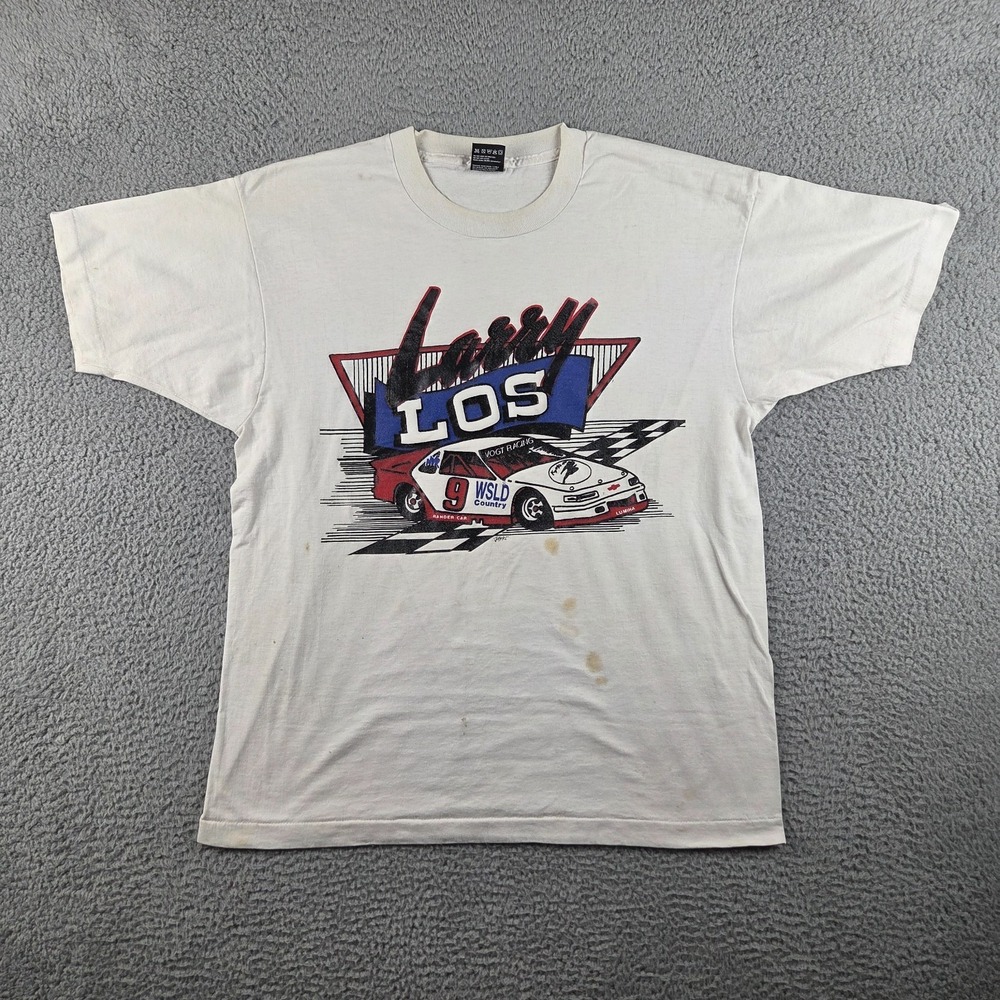 Vintage 90s VOGT Racing Larry Los Shirt Mens XL White